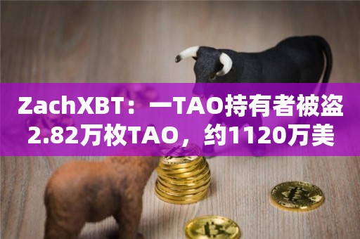 ZachXBT：一TAO持有者被盗2.82万枚TAO，约1120万美元